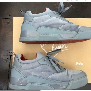 Slate Blue Low-Top Sneakers with Chunky Sole and Layered Design